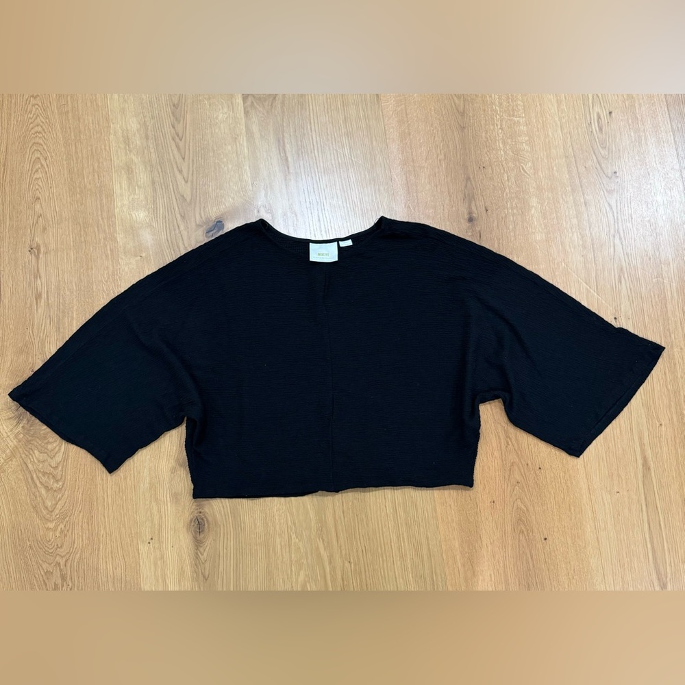 Maeve Anthropologie Claire black batwing pullover size medium - Picture 6 of 8